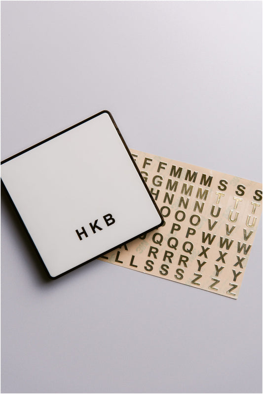 gold monogram letters