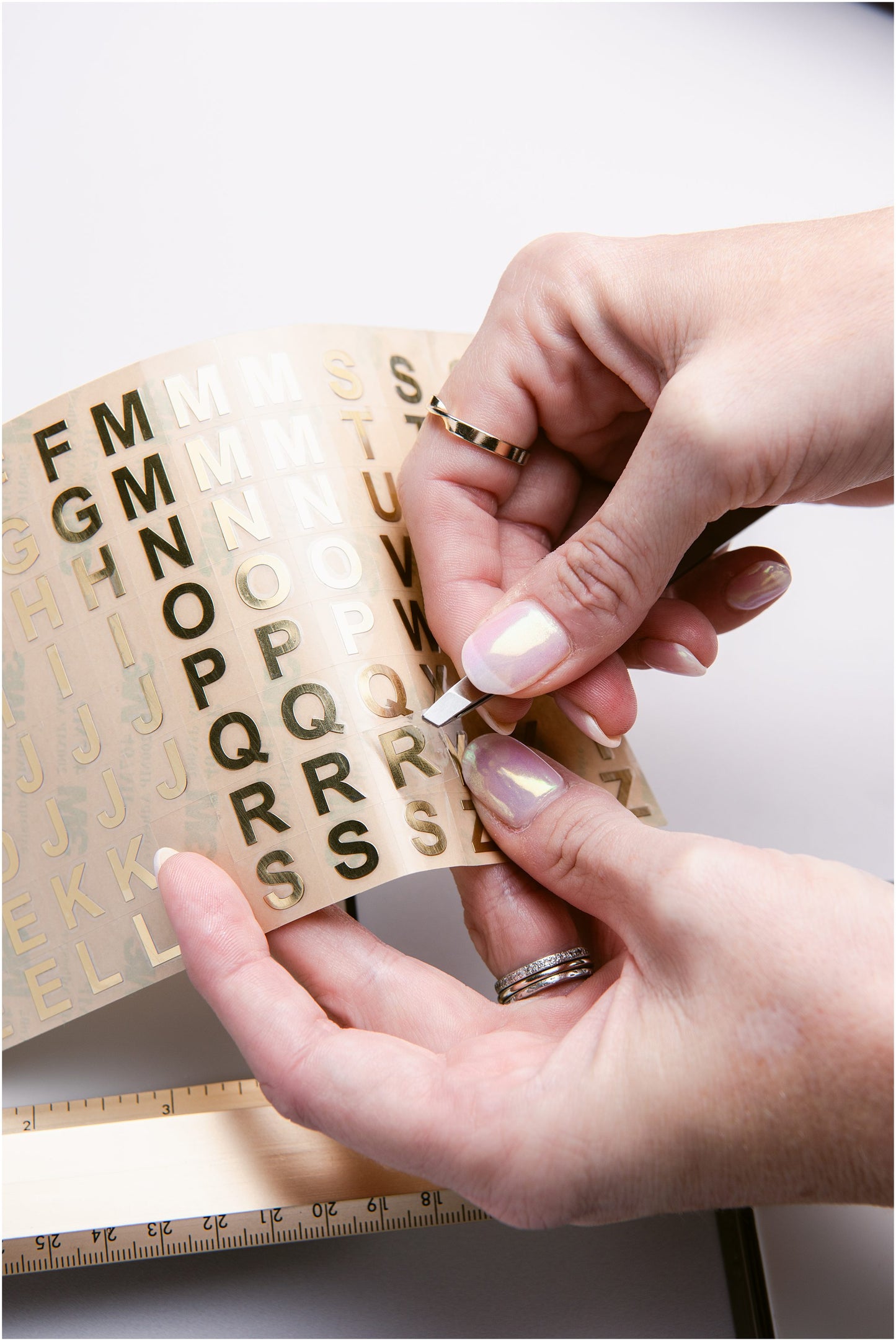 gold monogram letters