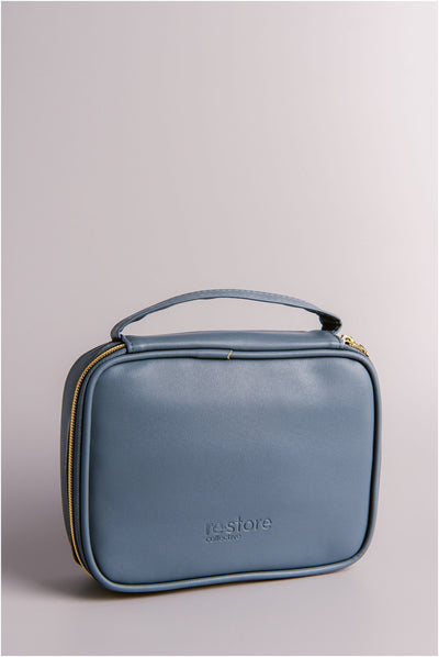 glow bag makeup bag in restore blue – Restore Collective